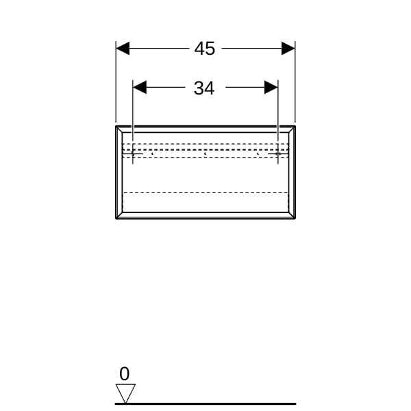 Geberit Wandbox rechteckig 45x23,3x13,2cm, lava matt