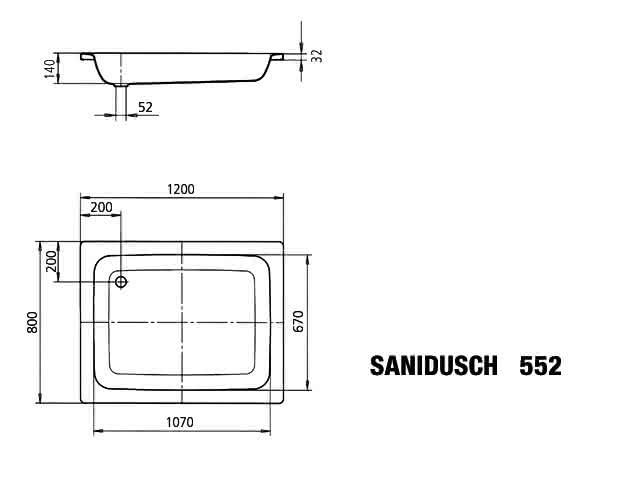 KA DW SANIDUSCH Mod.552,800x1200mm, alpinweiß