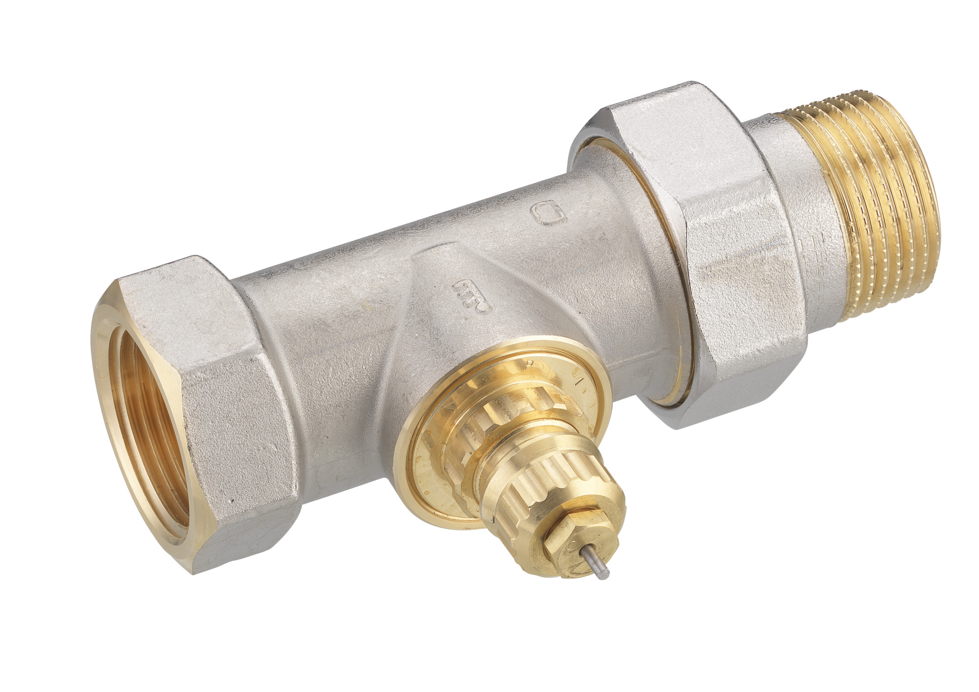 Danfoss Ventilgehäuse RA-G 25 R 1/1, Durchgang, matt vernickelt