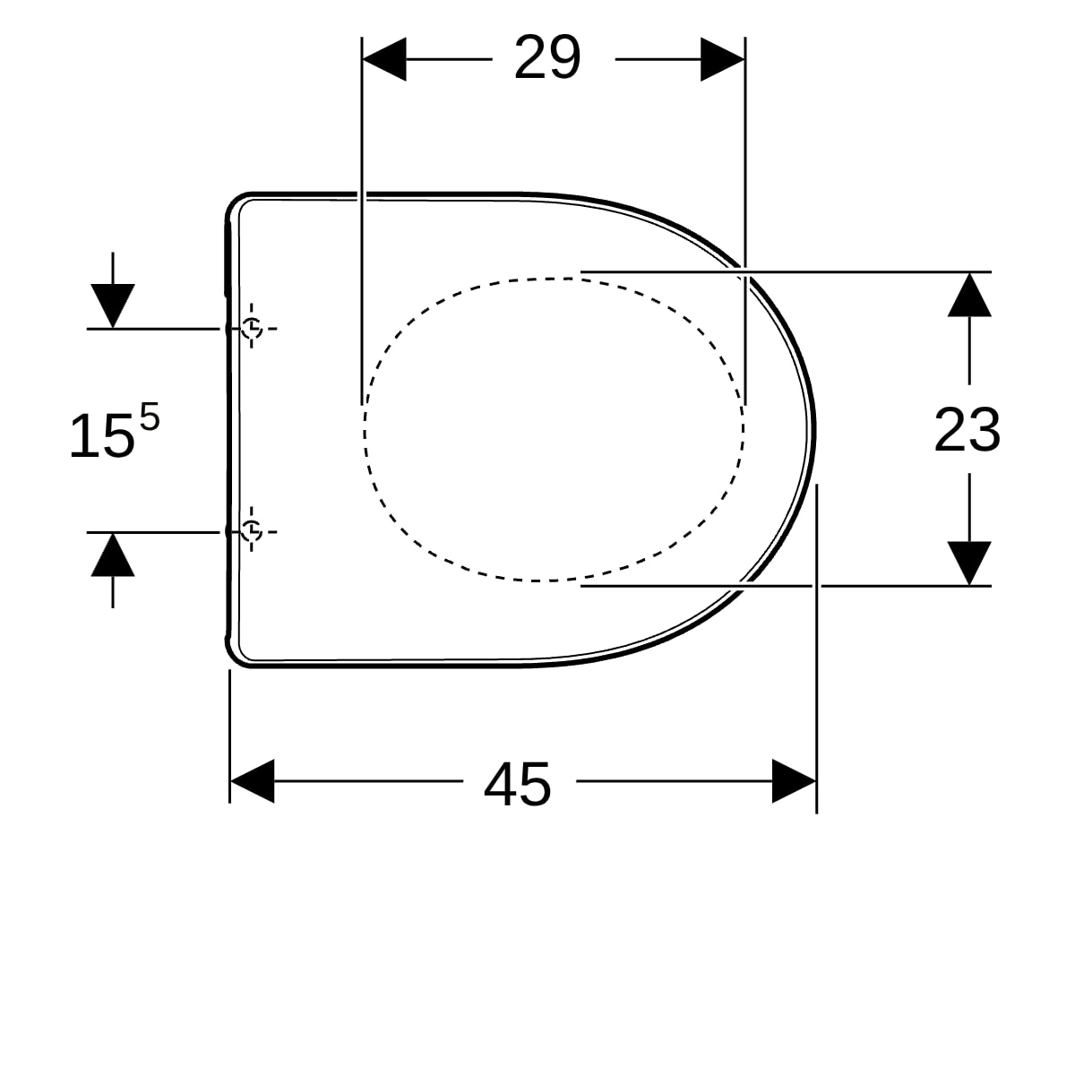 Geberit Renova WC-Sitz, Befestigung von oben mit Absenkautomatik, Quick Release, weiß