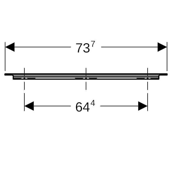 Geberit Griff, B:75cm schwarz matt