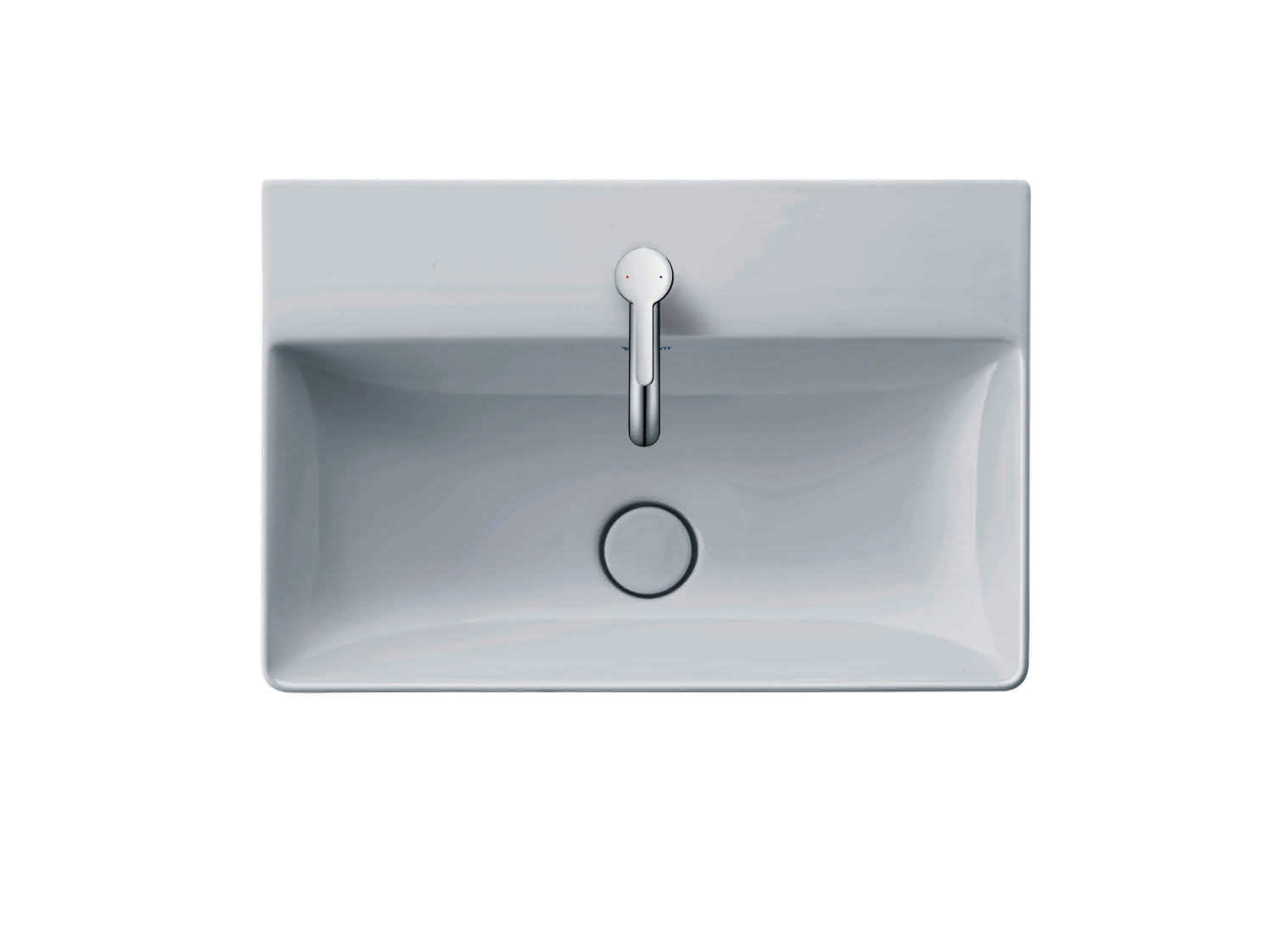 DU Handwaschbecken DuraSquare 450mm o.ÜL, m.HLB, 1.HL, geschl, weiß