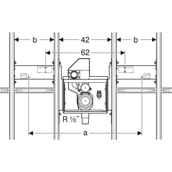 Geberit GIS Set Geberit ONE Waschtisch mit UP-Drehsiphon B75