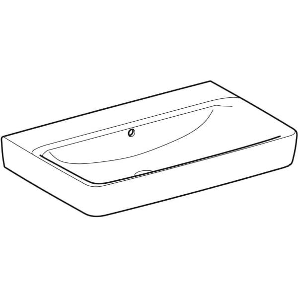Geberit Renova Plan Waschtisch, 75x48cm o. Hl., m. Ül., weiß, KeraTect