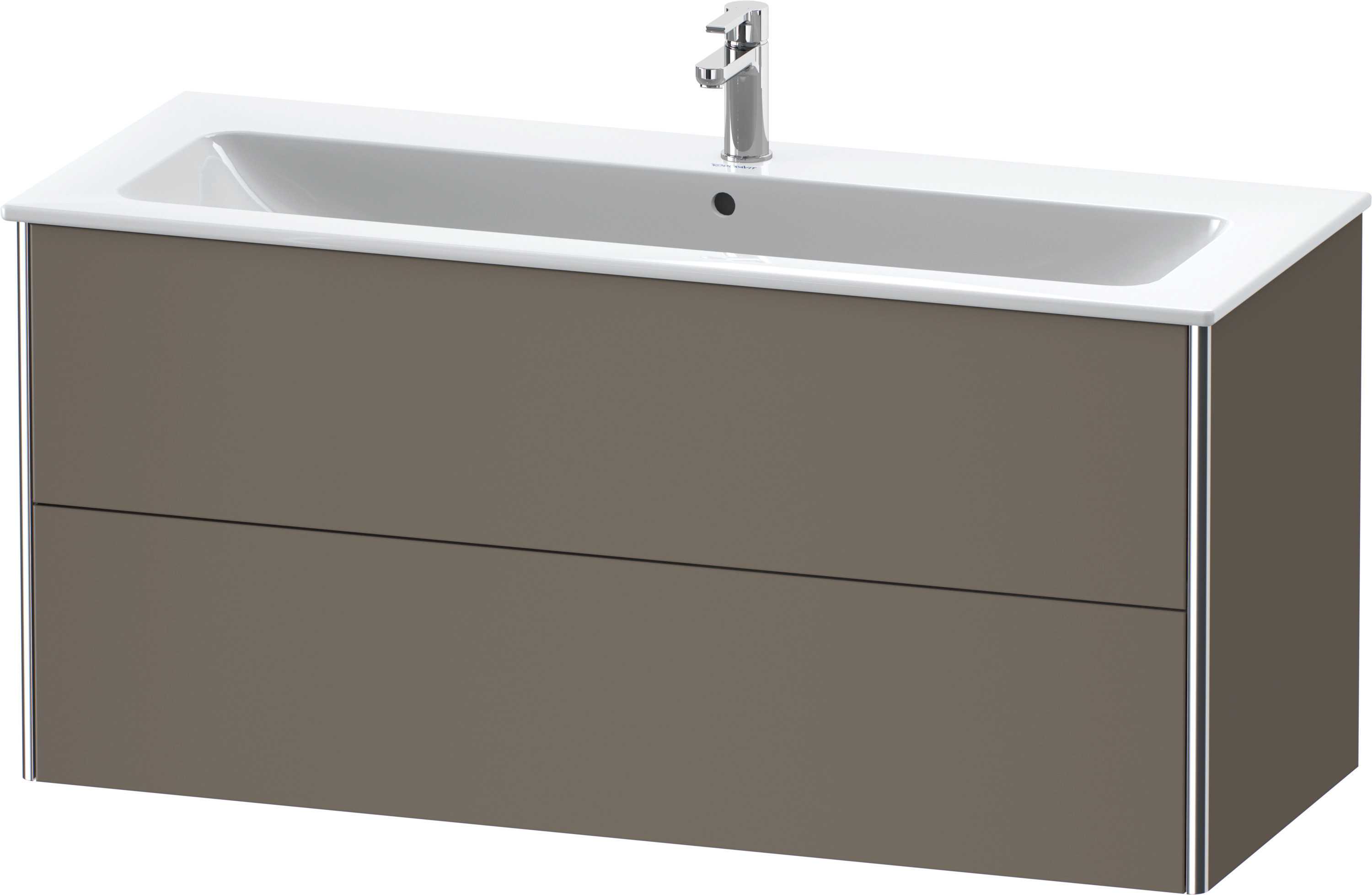 Duravit WT-Unterbau XSquare, 2 Schubkästen 560x1210x478mm, Flannel Grey Seidenmatt