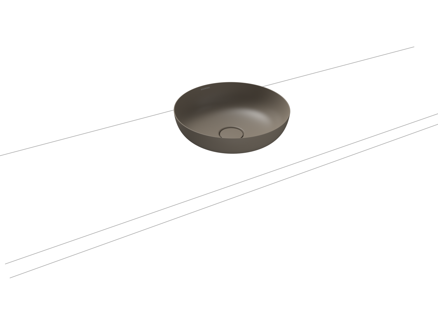 KA WB MIENA WASCHTISCH-SCHALE Mod.3181,d :380mm,warm grey 60,Perl-Effekt,oÜL