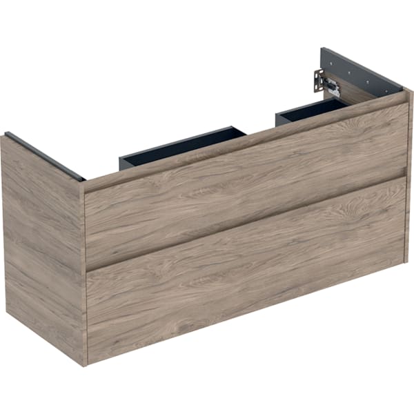 Geberit Renova Plan US f. DWT, m.2 Schubladen 124,5x60,6x44,6cm, Nussbaum hickory