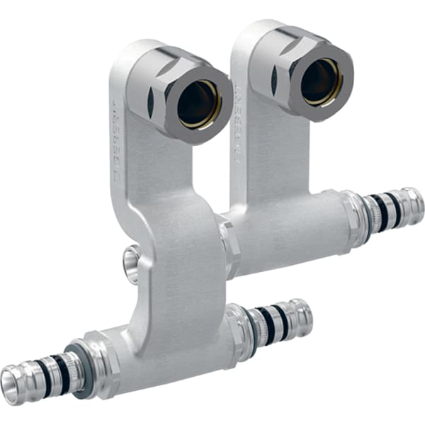 Geberit Mepla Set Anschluss-T-Stück für Vorl./Rückl.m.Anschlussverschr.d20-15-20