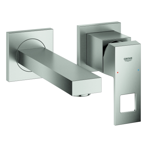 GROHE 2-Loch-WT-Wandbatt. Eurocube 19895 FMS Ausladung 171mm supersteel