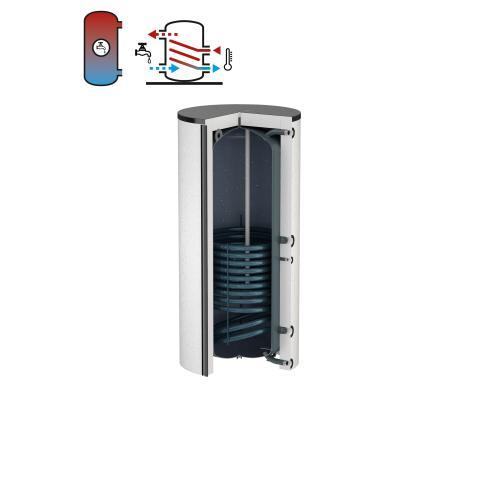 Flamco Standspeicher Flextherm Duo 750 L weiß emailliert, Vlies-Isolierung