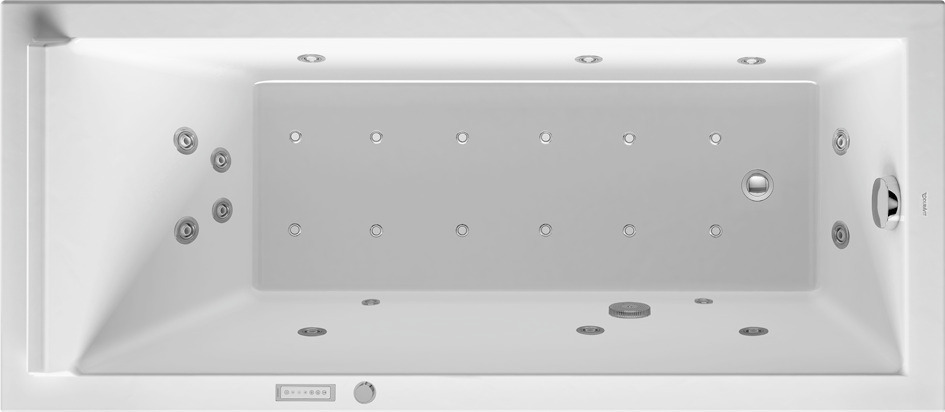 Duravit Starck Whirlwanne 1600x700mm, Einbau Rückenschr.1 Variabel, Combi E, Weiß
