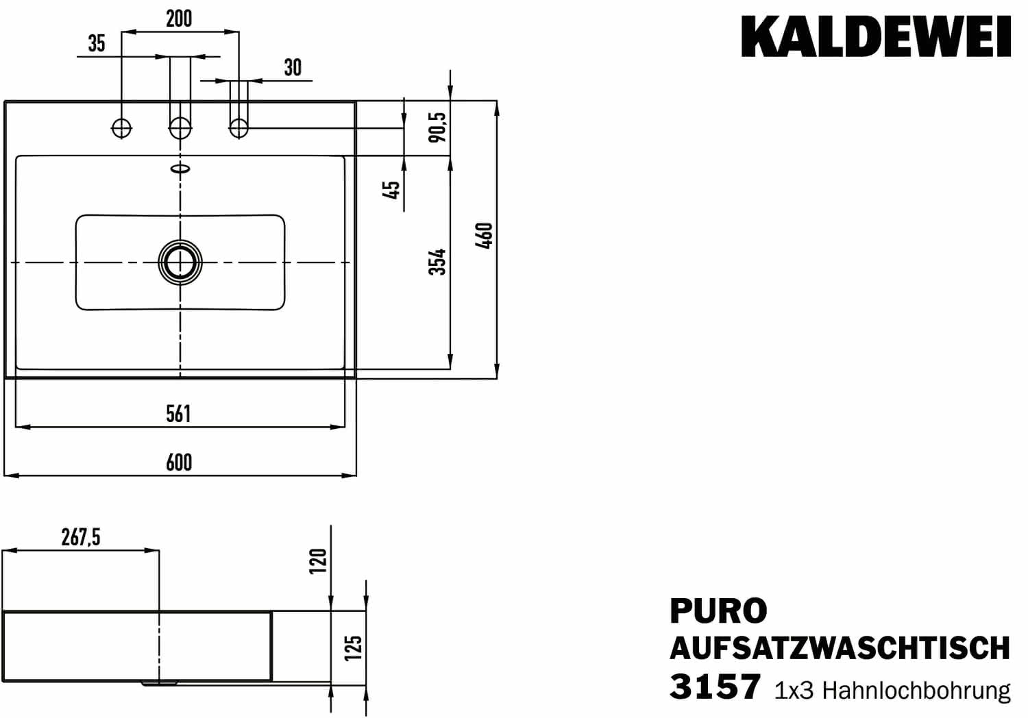 KA WB PURO Mod.3157,600x460mm,alpwe,PEFF ,AD,m. 3HL,mÜL,chr
