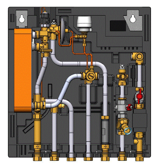 Danfoss Wohnungsstation Evoflat FSF 3 4-Leiter Version, 55kW, Dämmhaube