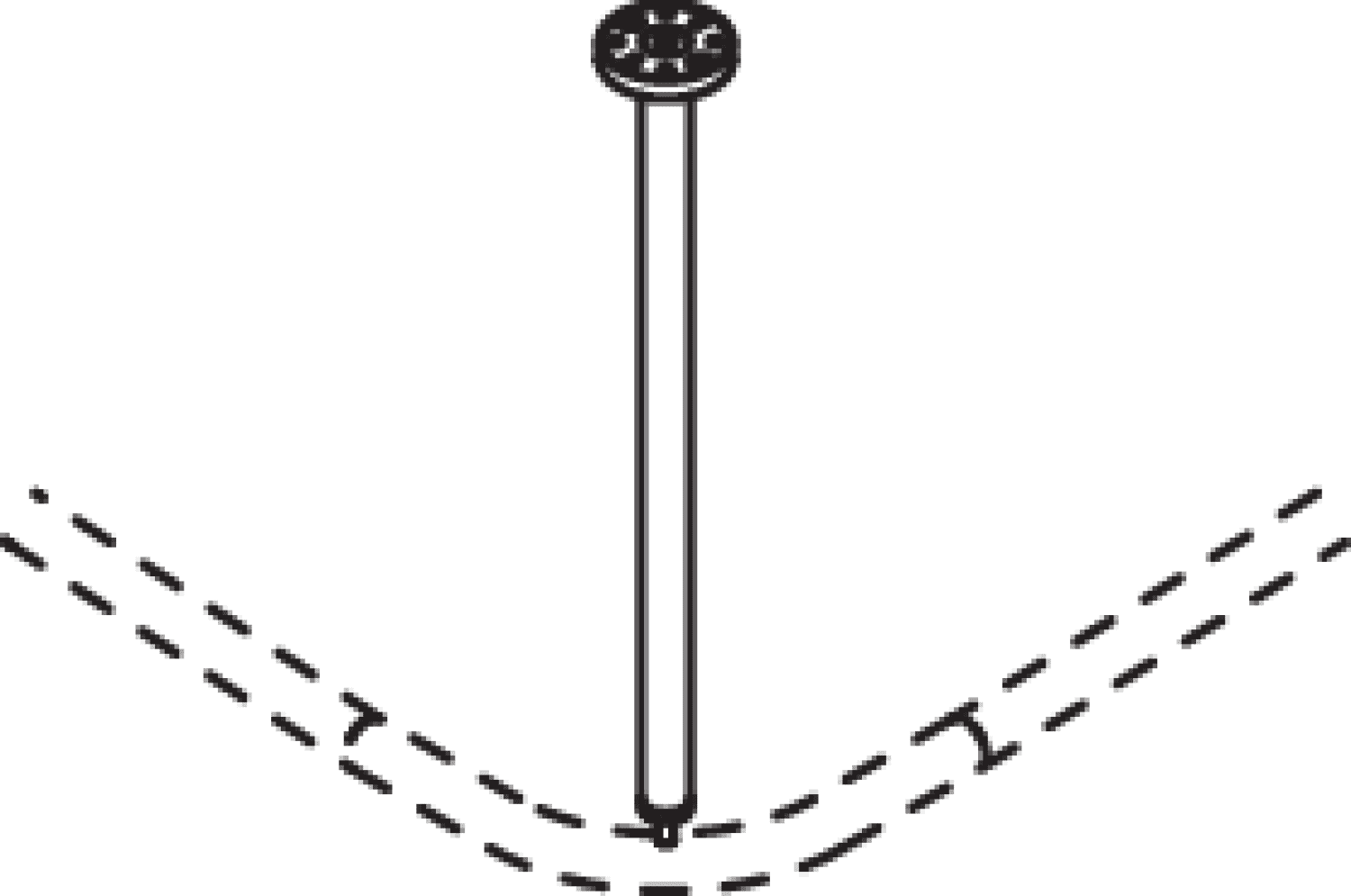 HEWI Deckenabhängung, d:25, A=500mm, chrom