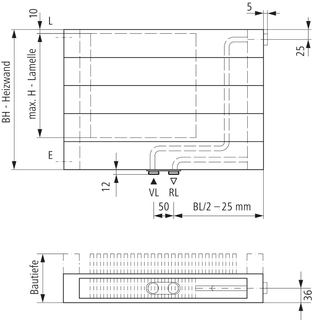 Kermi V-Heizwand HHV T20 BH630x72x5600mm QN5751, RAL9016, 6 bar,o. Abd.,Ausf. re