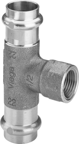 Viega T-Stück mit SC Profipress G 2617.2 für Gas in 22mm x Rp1/2 x 22mm Rotguss