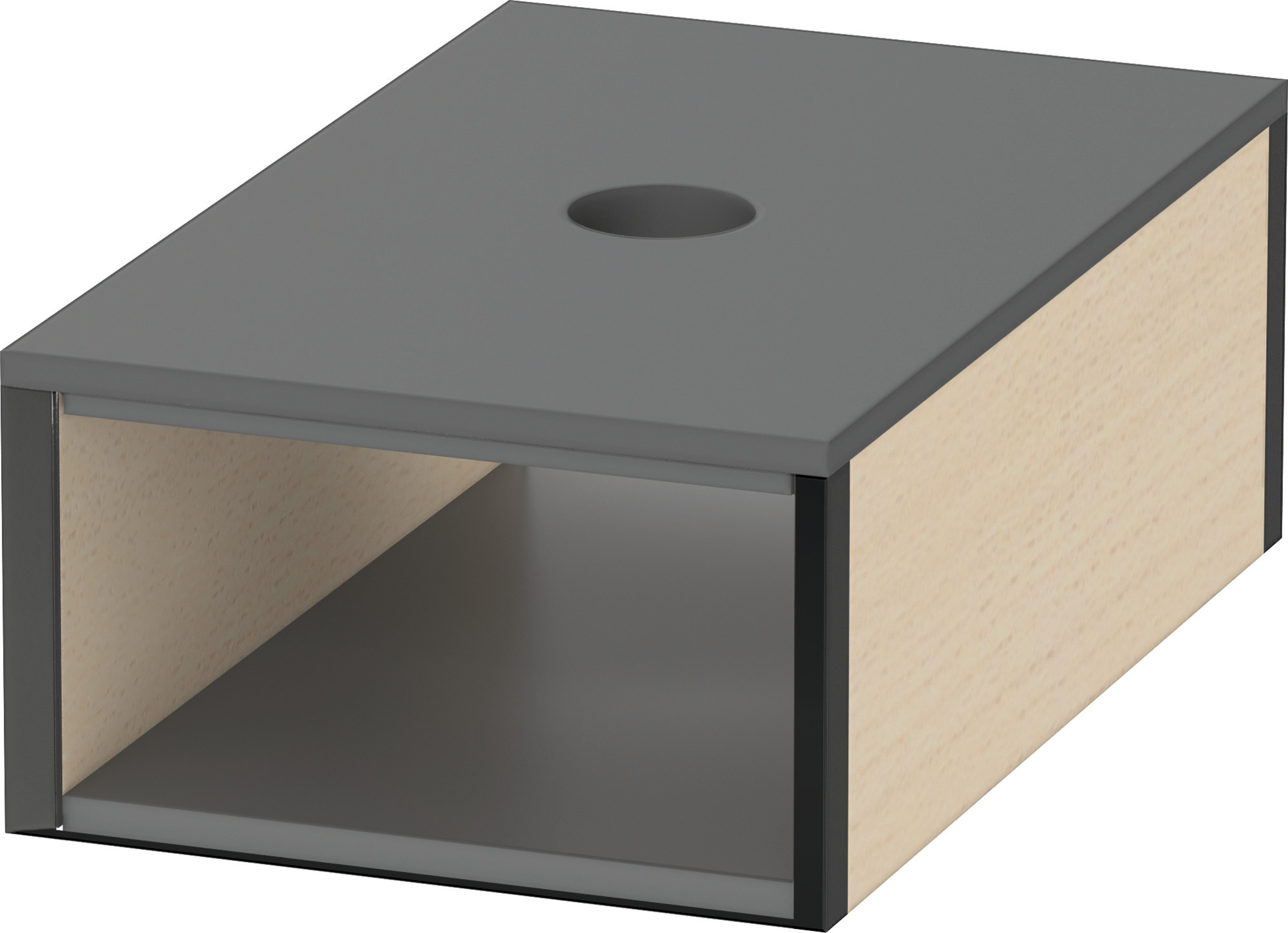 Duravit Box mit Deckel XSquare, red. Tiefe 55x100x160mm, Ahorn Massiv