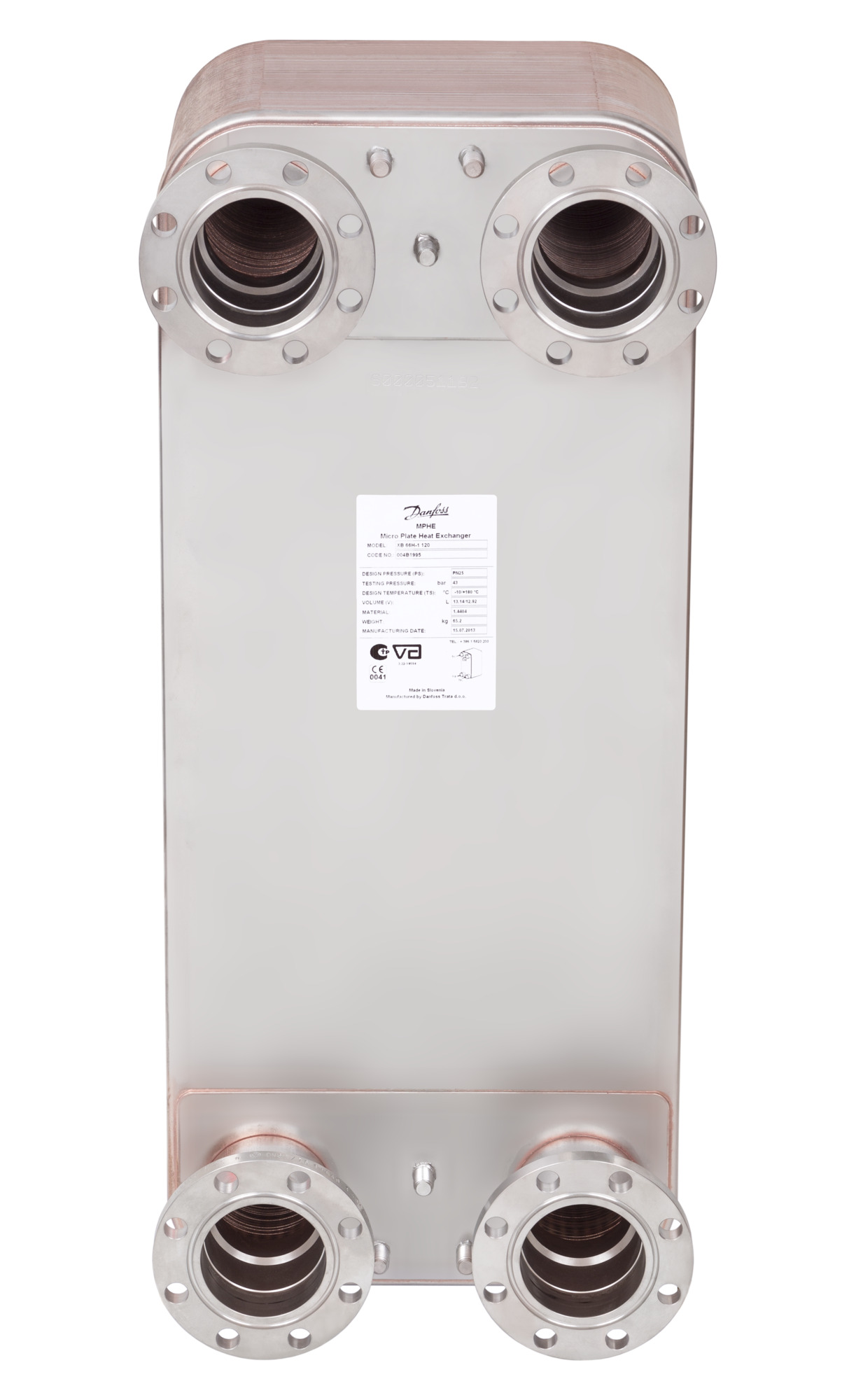 Danfoss Plattenwärmeübertrager XB66H-1 MicroPlate, 120 Platten, gelötet 16bar