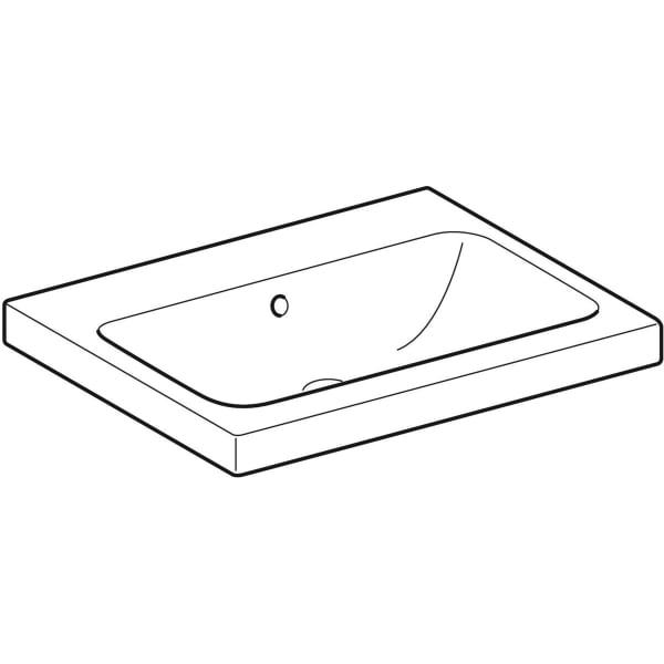 Geberit iCon Light Aufsatzwaschtisch 60x48cm ohne Hahnloch, mit Ül., weiß, KeraTect