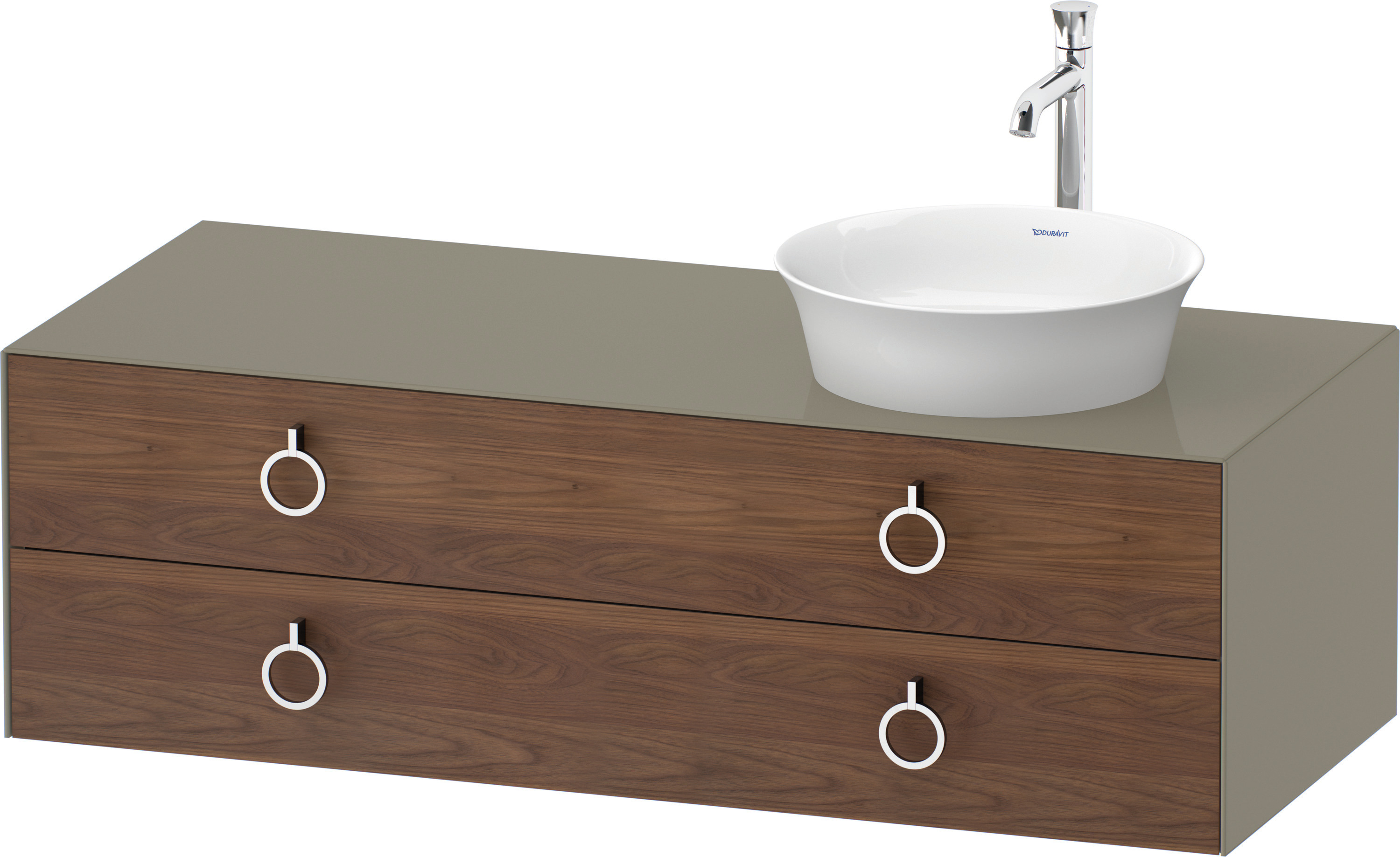 Duravit WTU wandh.White Tulip,2Schk.,m.Griff Aus.r,408x1300x550,A.Nussb.M./St.gr.HGL