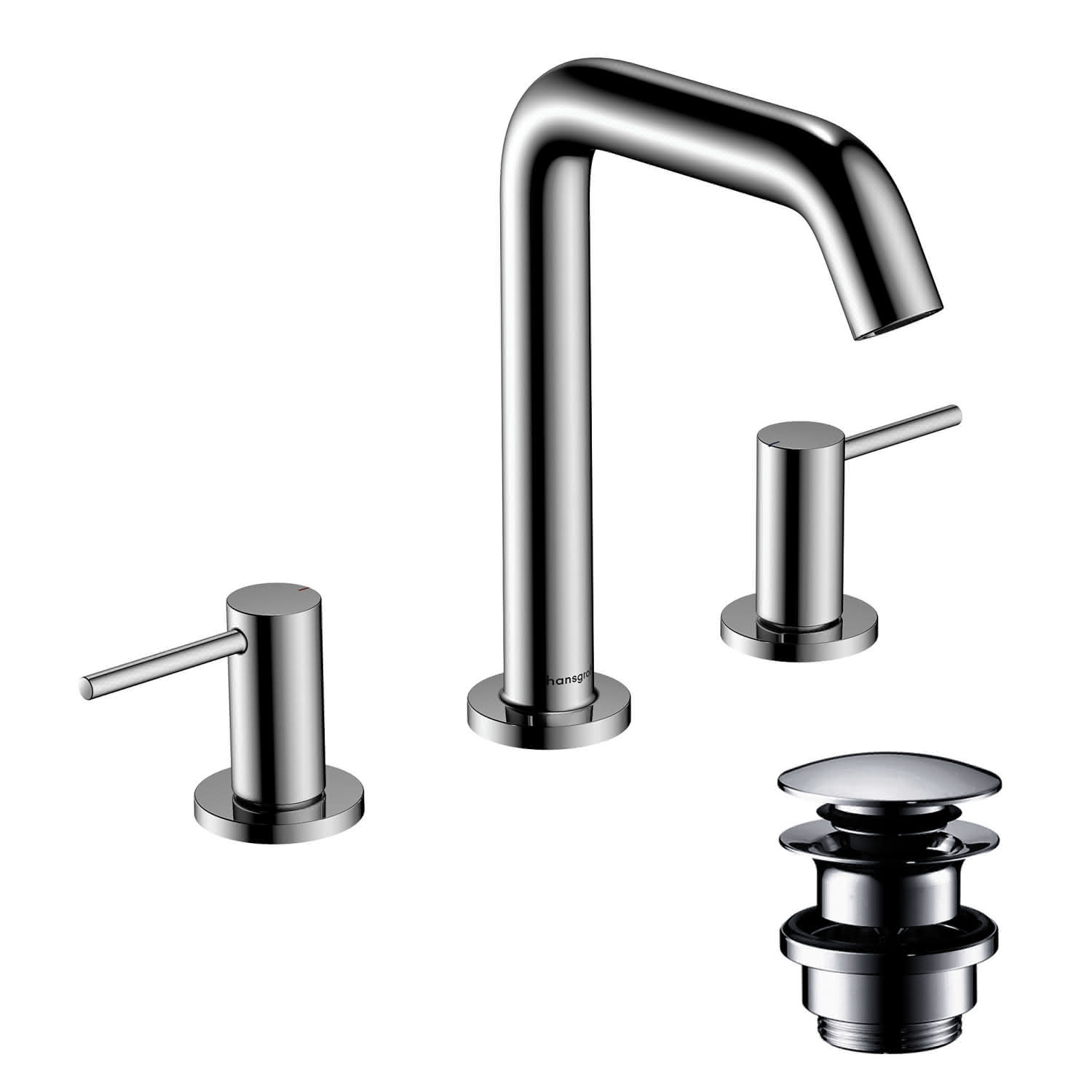 Hansgrohe 3-Loch WTA 150 Tecturis S mit Push-Open Ablaufgarnitur chrom