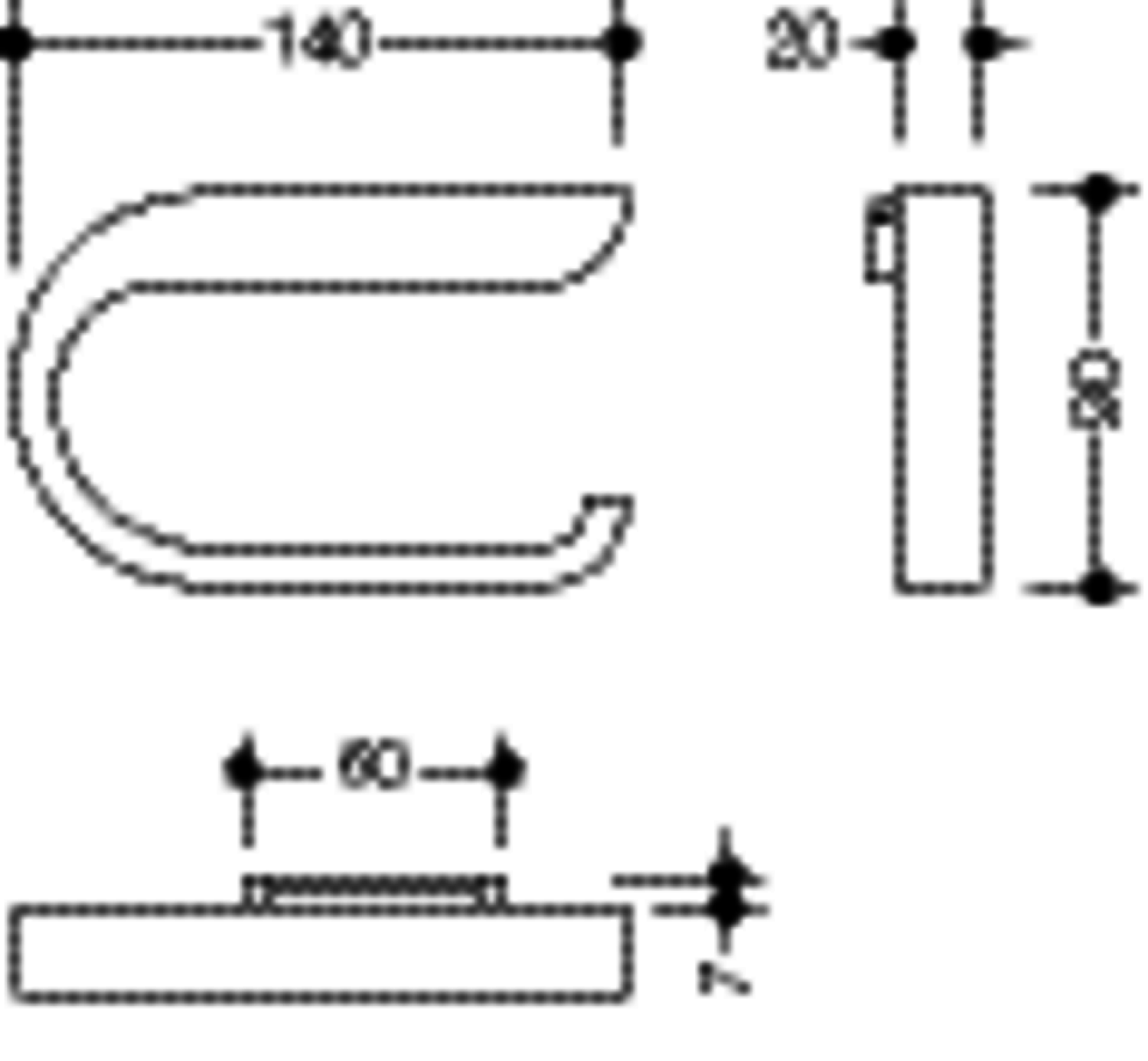 HEWI WC-Papierhalter Sys 800 K, Kst., klappbar, B:140mm, H:90mm reinweiß