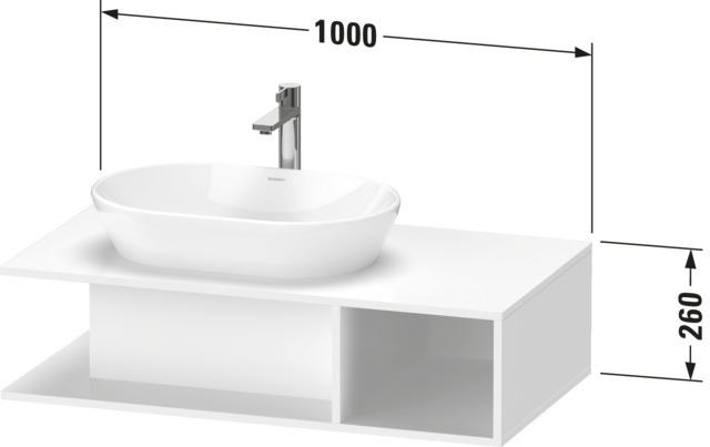 Duravit D-Neo WTU wandh.,1 offenes Fach r., 260x1000x550mm, Eiche Marm.