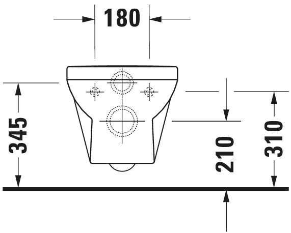 DU Wand-WC Duravit No.1 540 mm Tiefspüler, rimless, weiß, HYG