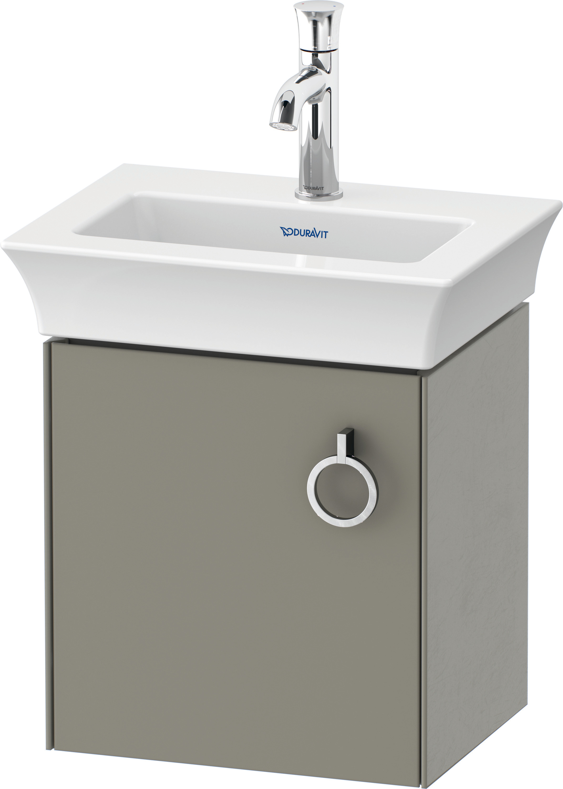 Duravit WTU wandh. White Tulip,1 Tür m.Griff 410x384x298,TA l.,Steingrau Seidenmatt