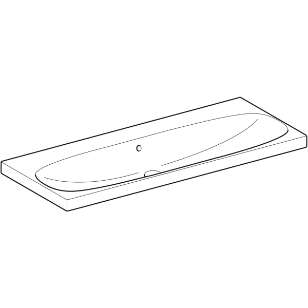 Geberit Acanto Waschtisch 120x48cm einfache Bef., o. Hl., m. Ül., weiß Tect