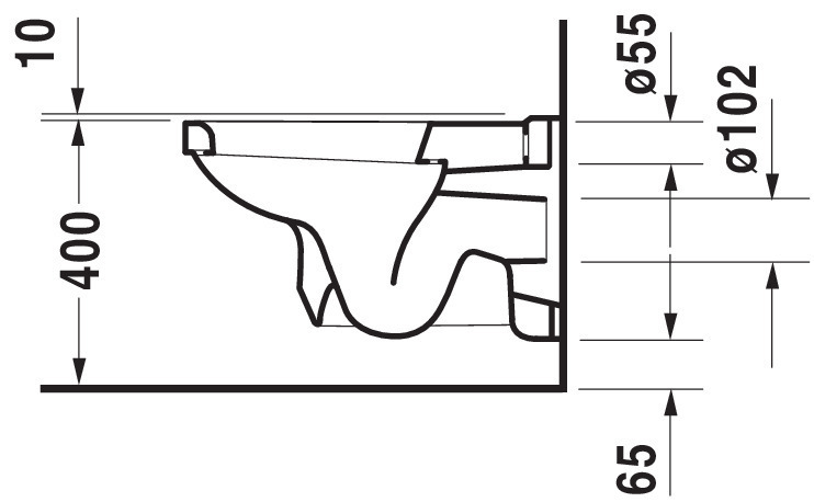 DU Wand-WC 1930 580 mm Tiefspüler, weiß