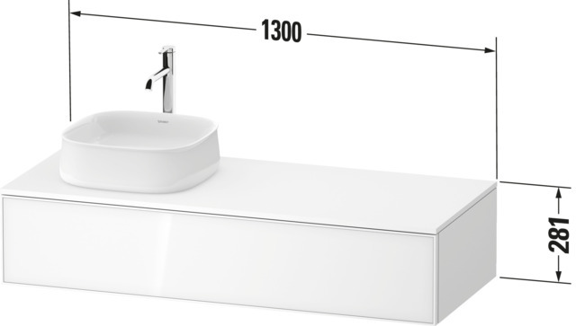 Duravit Konsolen-WTU wandh. Zencha 550x1300x281mm Weiß/Taupe Supermatt 1 Au