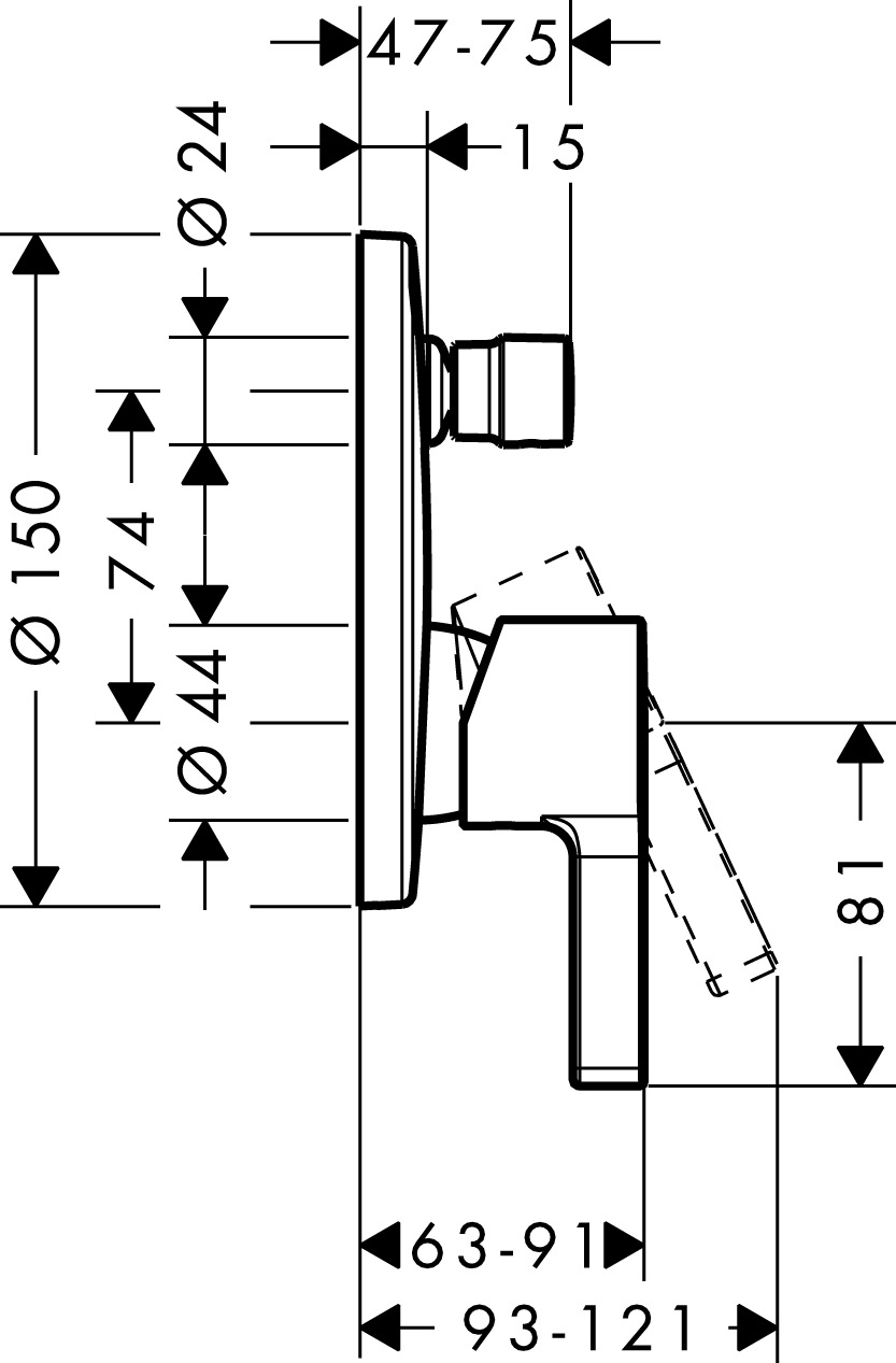 Hansgrohe Wannenmischer Unterputz Metris S Fertigset chrom Hansgrohe Wannenmischer Unterputz Metris S Fertigset chrom