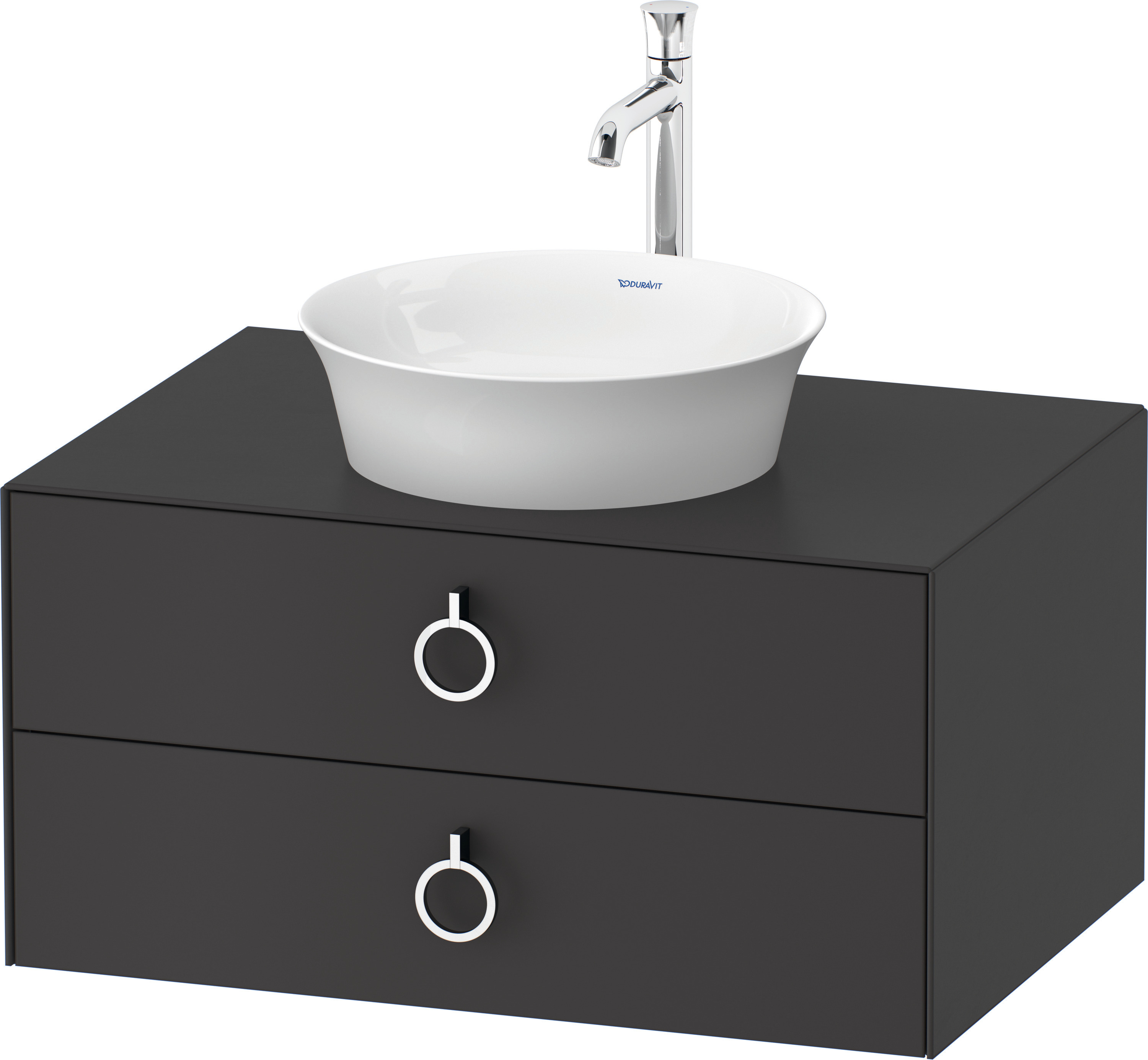 Duravit WTU wandh.White Tulip,2Schk.,m.Griff 408x800x550,Graphit Seidenmatt