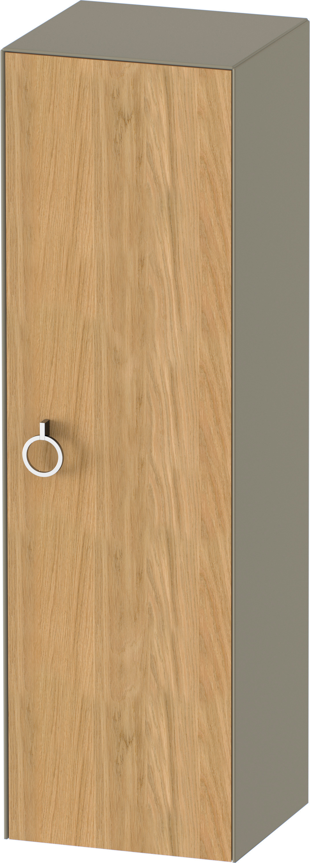 Duravit Halbhochschrank White Tulip,m.Griff TA r.,1320x400x360,Eiche N.M./St.gr.HGL