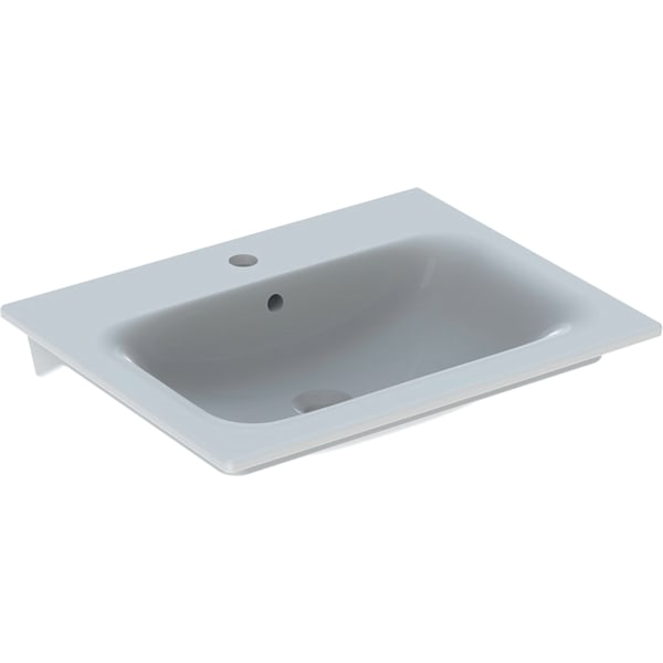 Geberit Renova Plan Möbelwaschtisch, 60x48cm m. Hl., m. Ül., weiß, KeraTect