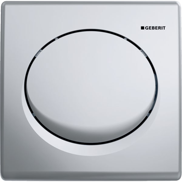 Geberit UR-Strg. mit pneum. Spülauslösung BetPl., rund, aus Kst., chrom matt