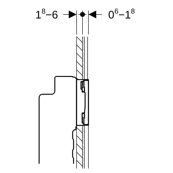 Geberit Sigma60 BetPl., eckig, 2-Mengen-Sp. Fetigbauset, chrom gebü., Etc/chrom glzd