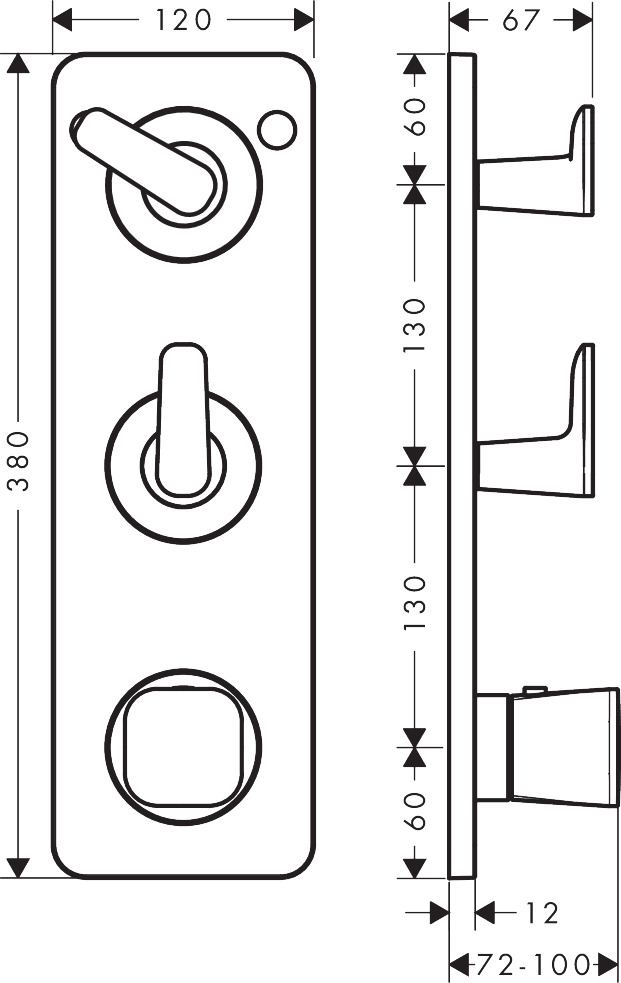 Hansgrohe Thermostat Modul 380/120 UP FS Axor Citterio C 2 Verbr.BRG