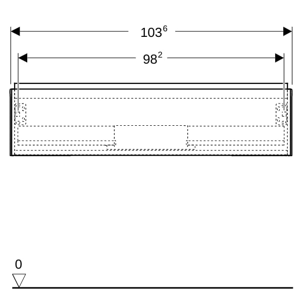 Geberit ONE Unterschrank für WT/-Platte 1 Schubl., 103,6x26,6x47cm, Eiche
