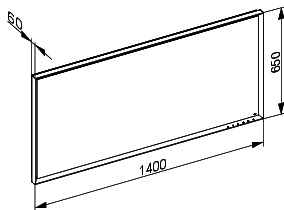KEUCO LS R. Lumos 14598, Spiegelheizung,silb-elox.,1400x650x60mm