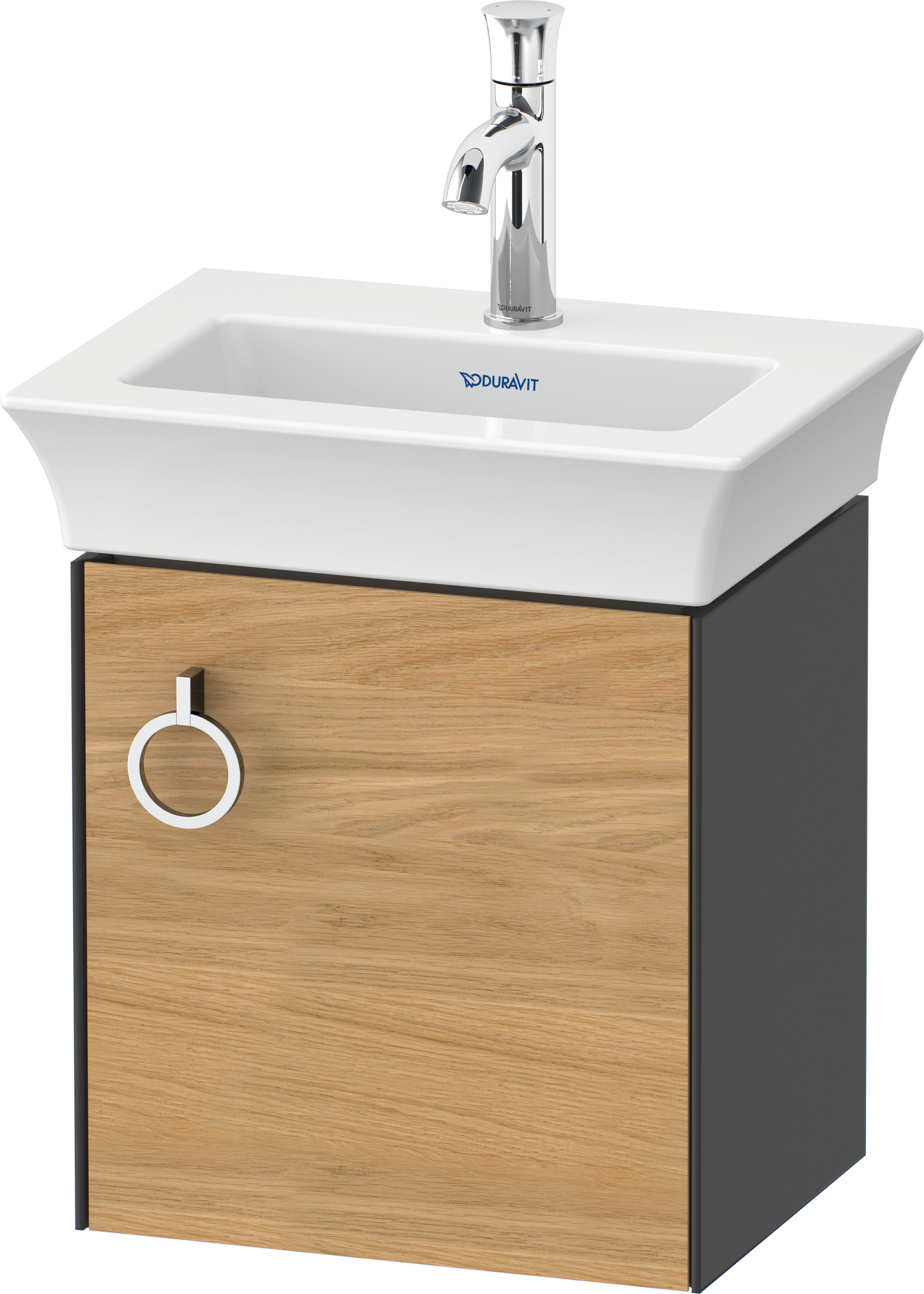 Duravit WTU wandh. White Tulip,1 Tür m.Griff 410x384x298,TA r.,Eiche N.M./GraphitHGL