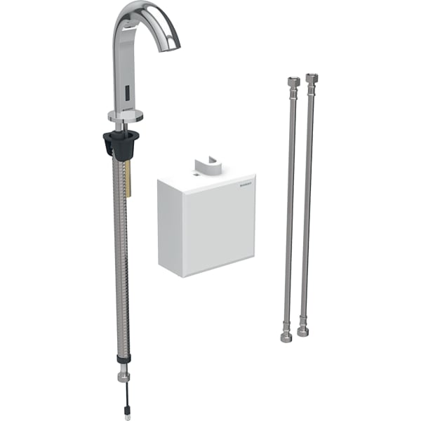 Geberit Piave WT-Arm., Standmont., Generator mit AP-Funkt.Box, m.Misch., hgl.verchr. Geberit Piave WT-Arm., Standmont., Generator mit AP-Funkt.Box, m.Misch., hgl.verchr.