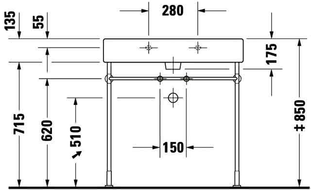 DU Waschtisch Vero 800 mm mit ÜL, mit HLB, 1 HL, weiß