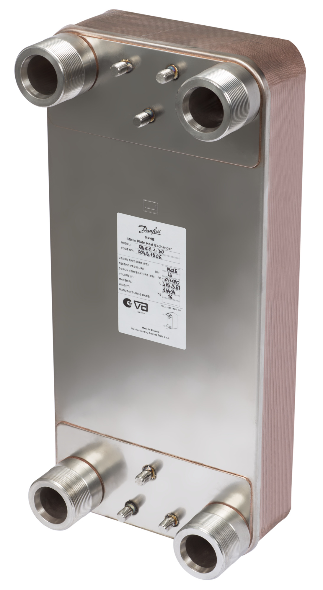 Danfoss Plattenwärmeübertrager XB61H-1 MicroPlate, 100 Platten, gelötet