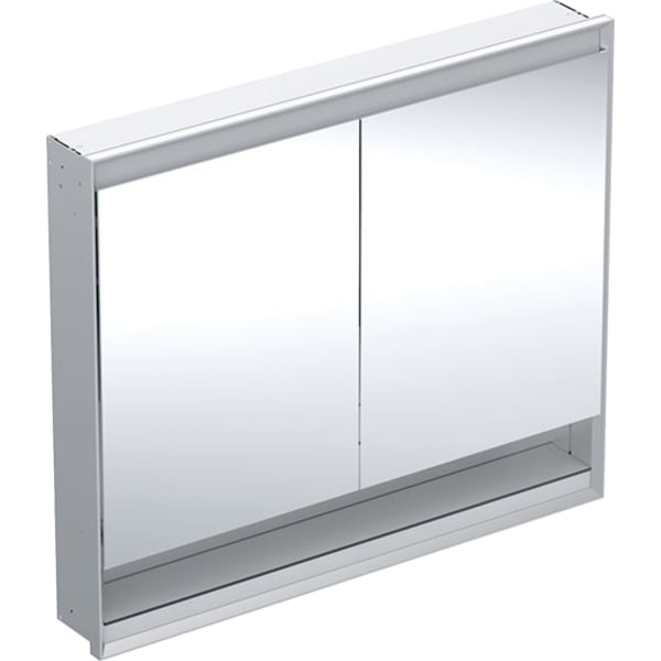 Geberit ONE Spiegelschrank mit Ni/Comf.Light 2 Türen, UP-Mont., 105x90x15cm, alu.