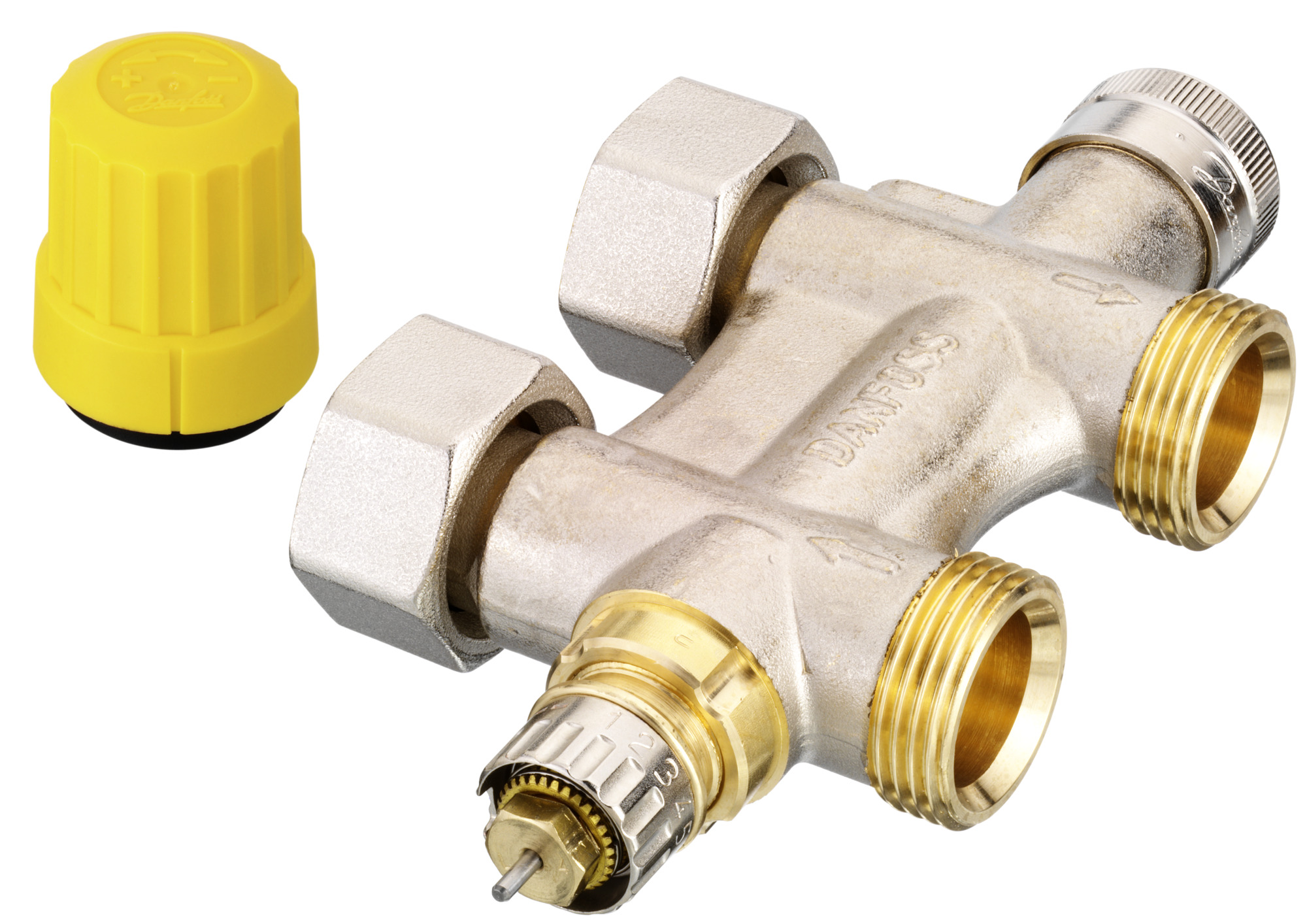 Danfoss Anschlussarmatur VHS-UN Heizkörper G 3/4, Durchgang, vernickelt