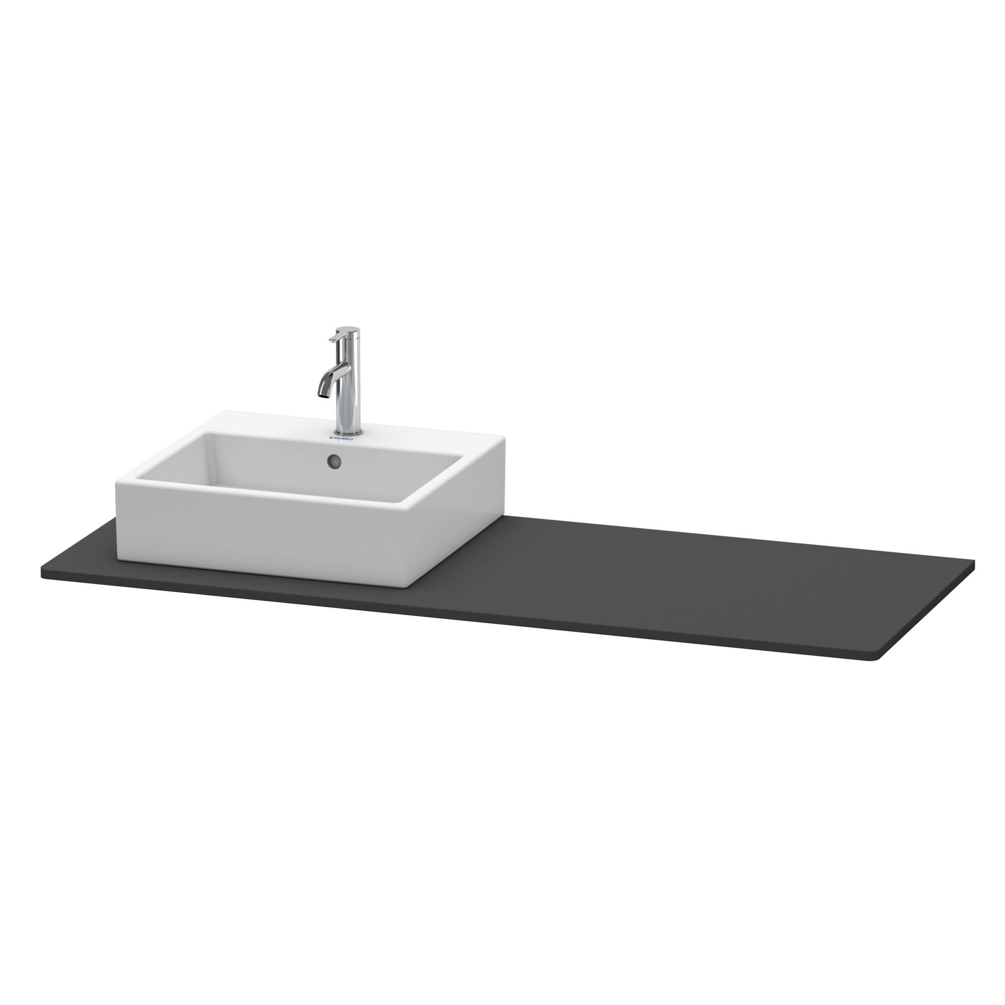 Duravit Konsole XSquare m. Ausschnitt links 16x1400x550mm,Graphit Supermatt