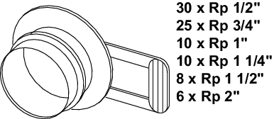 TECEflex Hygieneverschluss IG Innengewinde Rp 1/2"-Rp 2", Nachfüllpack