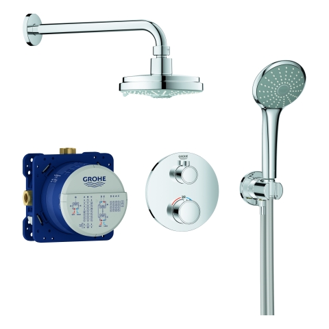 GROHE UP-Duschsystem Grohtherm 34735 mit FMS rund/SmartBox/Kopfb./Brauseset chrom